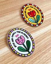 Load image into Gallery viewer, Stop and Smell the Flowers ✿ Stick-On Embroidered Patch (Pink)