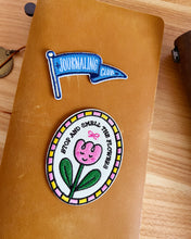 Load image into Gallery viewer, Journaling Club Flag ⚐ Stick-On Embroidered Patch (Blue)