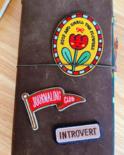 Load image into Gallery viewer, Journaling Club Flag ⚐ Stick-On Embroidered Patch (Red)