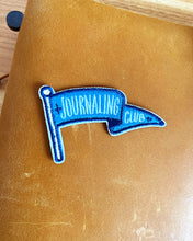 Load image into Gallery viewer, Journaling Club Flag ⚐ Stick-On Embroidered Patch (Blue)