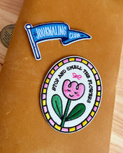 Load image into Gallery viewer, Stop and Smell the Flowers ✿ Stick-On Embroidered Patch (Pink)