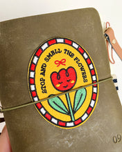 Load image into Gallery viewer, Stop and Smell the Flowers ✿ Stick-On Embroidered Patch (Red)