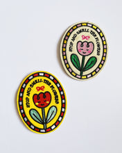 Load image into Gallery viewer, B-GRADE: Stop and Smell the Flower Stick-On Embroidered Patches