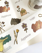 Load image into Gallery viewer, Joie de Vivre 🌼 Kiss-Cut Washi Tape (Pre-Cut Sticker Roll)