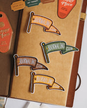 Load image into Gallery viewer, Journaling Club Flag ⚐ Stick-On Embroidered Patch (Yellow)