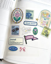 Load image into Gallery viewer, Journal Club PET Sticker Sheet (Navy)
