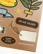 Load image into Gallery viewer, Journal Club PET Sticker Sheet (Brown)
