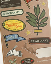 Load image into Gallery viewer, Journal Club PET Sticker Sheet (Brown)
