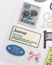 Load image into Gallery viewer, Journal Club PET Sticker Sheet (Navy)

