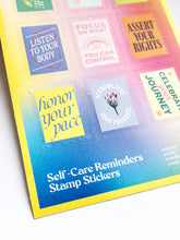 Load image into Gallery viewer, Self-Care Reminders Stamp Sticker Sheet
