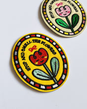Load image into Gallery viewer, B-GRADE: Stop and Smell the Flower Stick-On Embroidered Patches
