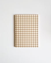 Load image into Gallery viewer, Gingham Brown Cream ✺ A6 Pocket Journal
