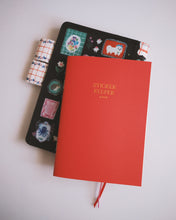 Load image into Gallery viewer, Sticker Keeper  ◍ Pocket A6 Size (Cherry Red with Gold Foil)
