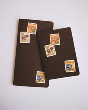 Load image into Gallery viewer, Stamps Dark Brown ✺ A6 Pocket Journal
