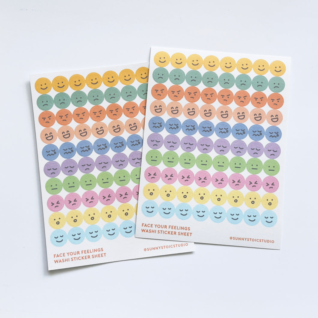 Face Your Feelings Washi Sticker Sheet