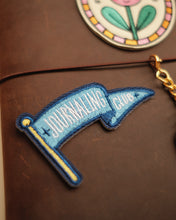 Load image into Gallery viewer, Journaling Club Flag ⚐ Stick-On Embroidered Patch (Blue w/ Blue Border)
