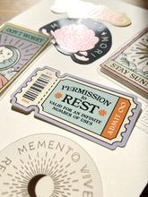 Load image into Gallery viewer, Permission to Rest Ticket ✧ Special Sticker Flake
