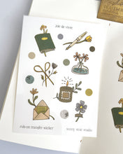 Load image into Gallery viewer, Joie de Vivre 🌼 Rub-on Transfer Sticker Sheet
