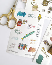 Load image into Gallery viewer, Pen &amp; Ink Magic ✨ Clear Sticker Sheet
