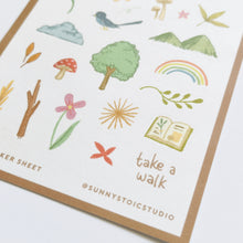 Load image into Gallery viewer, Nature Walk Washi Sticker Sheet
