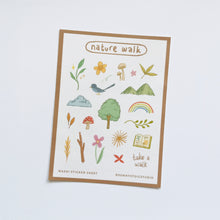Load image into Gallery viewer, Nature Walk Washi Sticker Sheet
