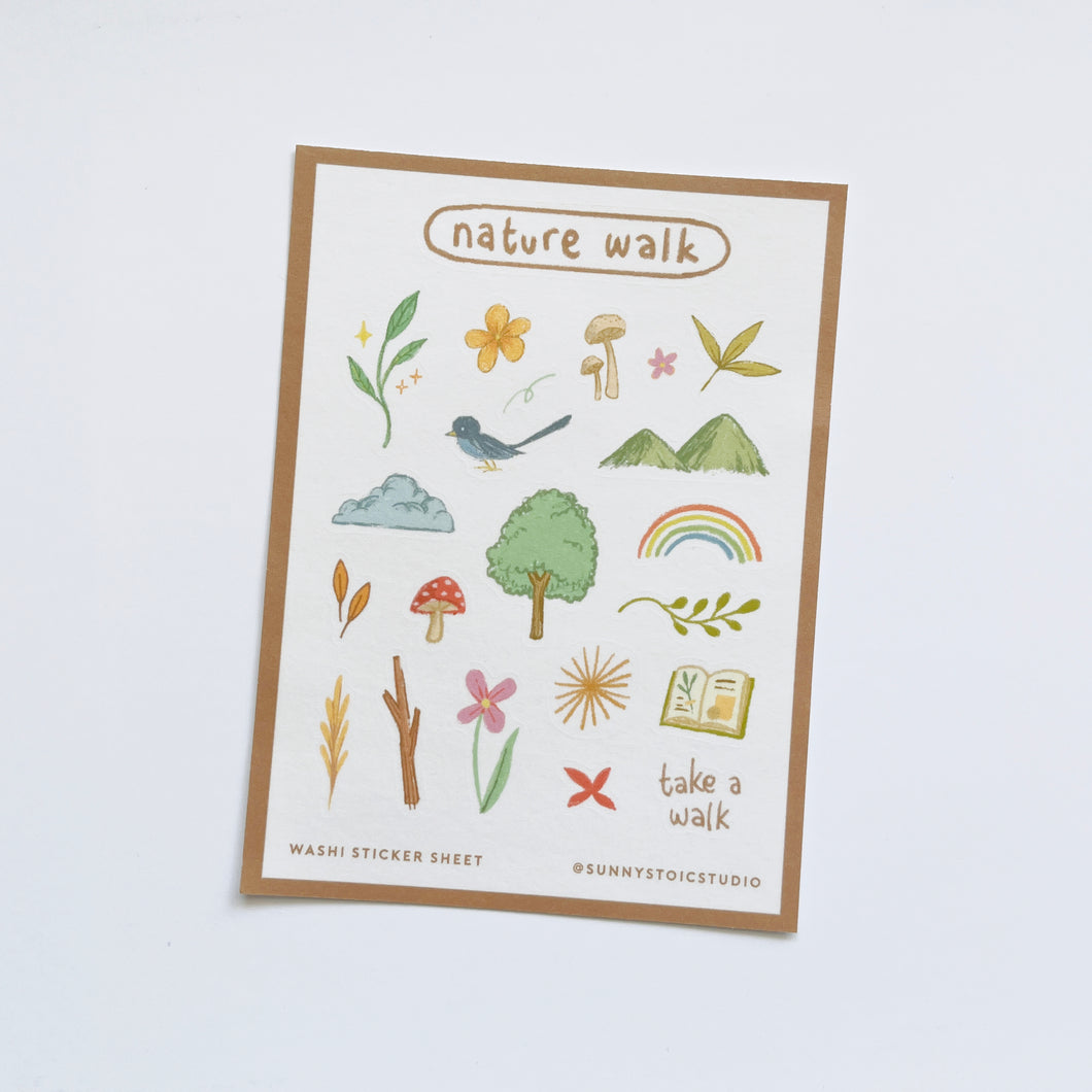 Nature Walk Washi Sticker Sheet