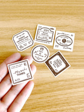 Load image into Gallery viewer, [SAMPLER] OURS Studio Grocery Labels Letterpress Badge Paper Deco
