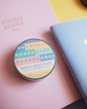 Load image into Gallery viewer, Pastel Deco Stars Slim Washi Tape
