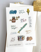 Load image into Gallery viewer, Pen &amp; Ink Magic ✨ Rub-on Transfer Sticker Sheet
