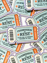 Load image into Gallery viewer, Permission to Rest Ticket ✧ Special Sticker Flake
