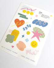 Load image into Gallery viewer, PLAY Collage 🎈 Rub-on Transfer Sticker Sheet
