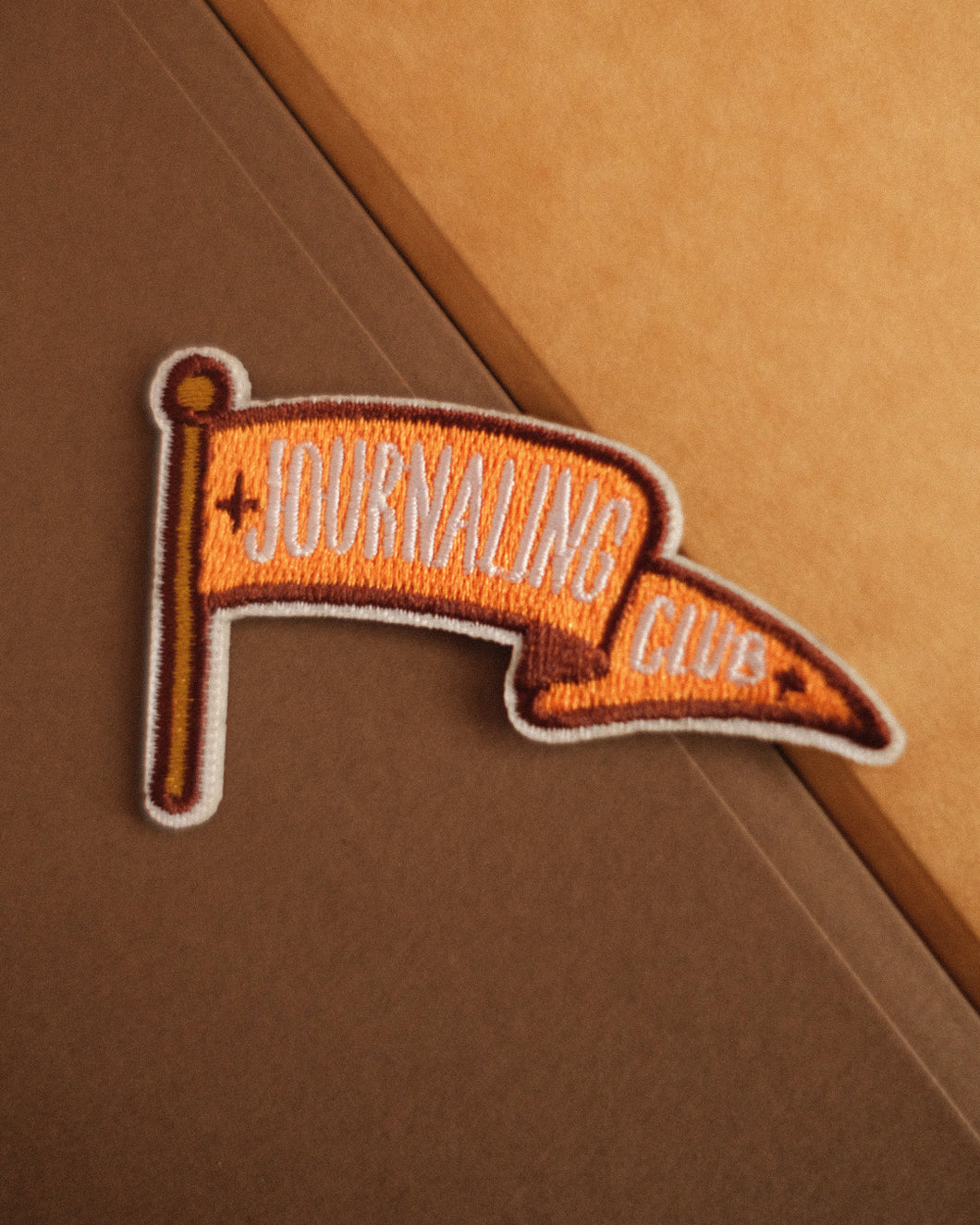 Journaling Club Flag ⚐ Stick-On Embroidered Patch (Orange)