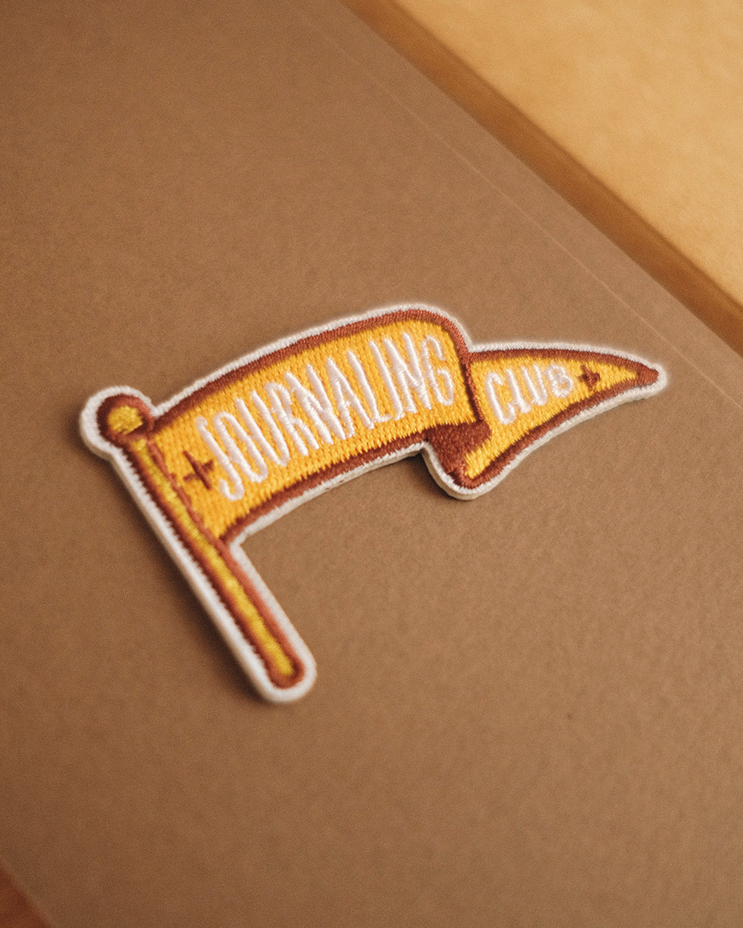 Journaling Club Flag ⚐ Stick-On Embroidered Patch (Yellow)