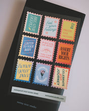 Load image into Gallery viewer, *New* Self-Care Reminders Stamp Vinyl Sticker Sheet

