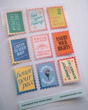 Load image into Gallery viewer, *New* Self-Care Reminders Stamp Vinyl Sticker Sheet
