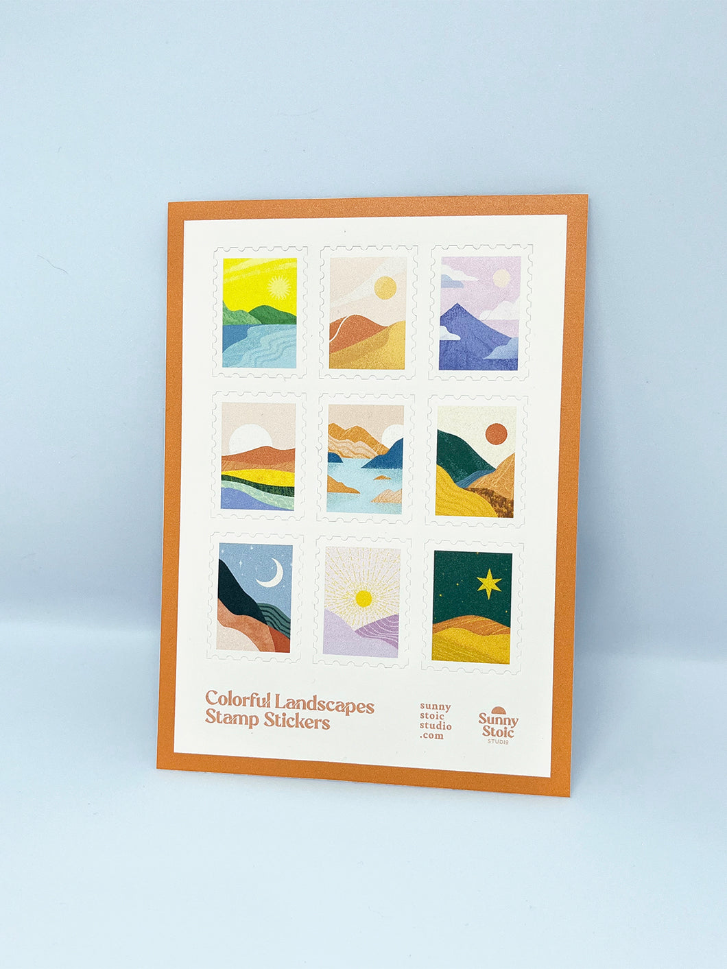 Sunny & Stoic and Colorful Landscapes Stamp Sticker Sheets