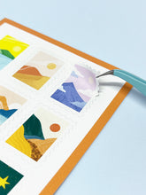 Load image into Gallery viewer, Sunny &amp; Stoic and Colorful Landscapes Stamp Sticker Sheets
