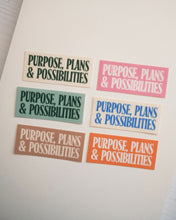 Load image into Gallery viewer, Purpose, Plans, &amp; Possibilities Rectangle ✧ Sticker Flake
