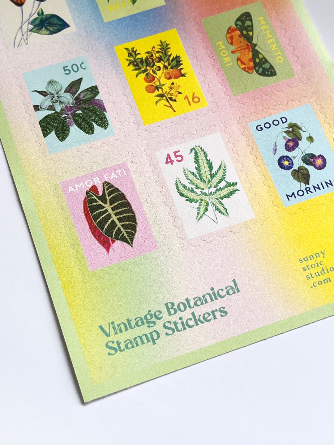 Vintage Botanical Stamp Sticker Sheet – Sunny Stoic Studio