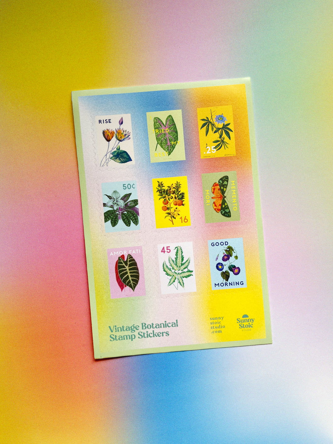 Vintage Botanical Stamp Sticker Sheet