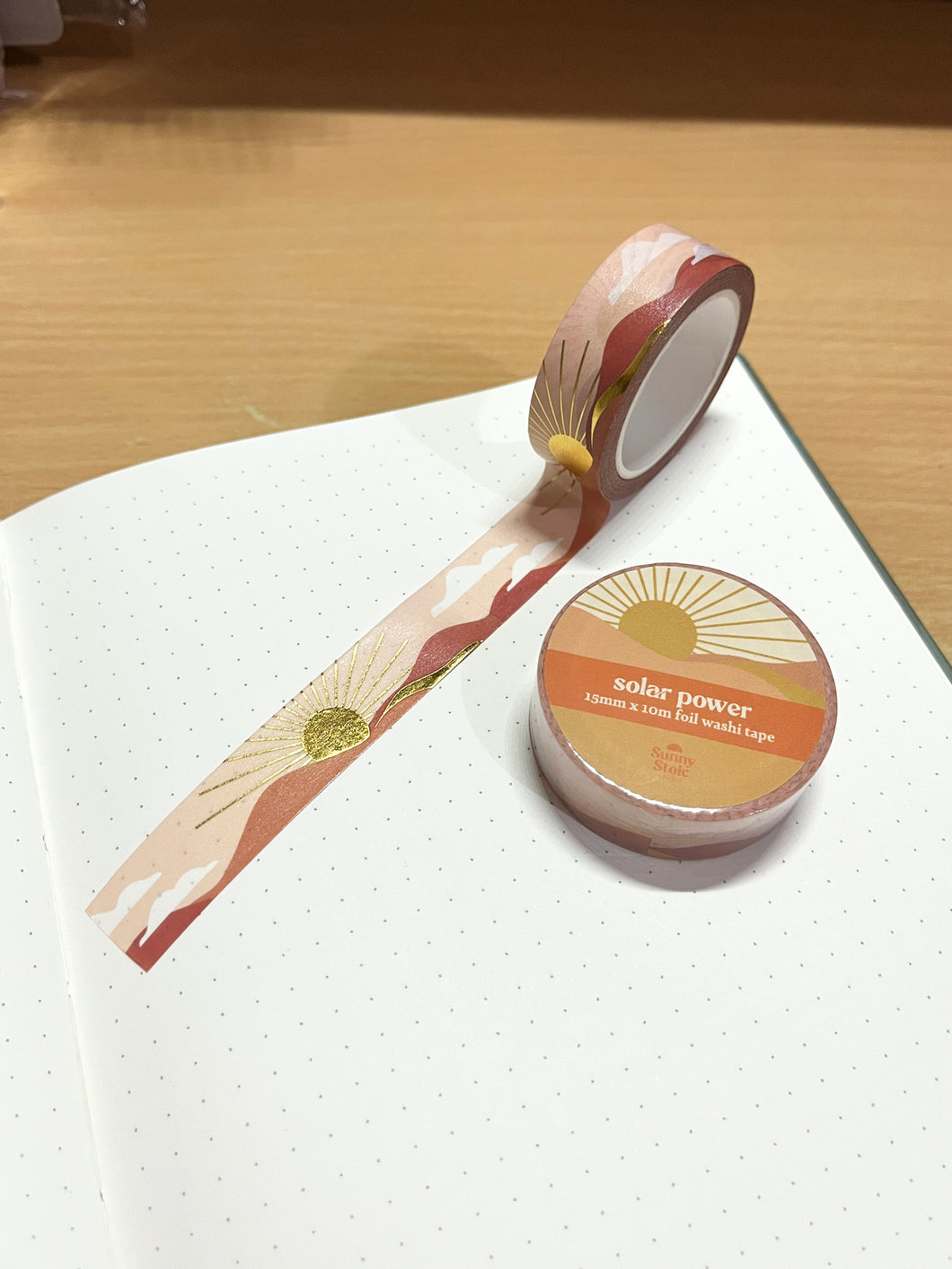 Celestial Gold Foil Washi Tapes: Solar Power & Cosmos